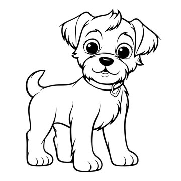 recommend clip art: Dog Character Vector, Coloring Book Page with Dog, Coloring page outline of a cute puppy, coloring page with Animal character, activity book