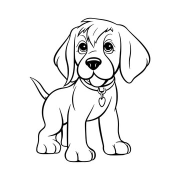 recommend clip art: Dog Character Vector, Coloring Book Page with Dog, Coloring page outline of a cute puppy, coloring page with Animal character, activity book
