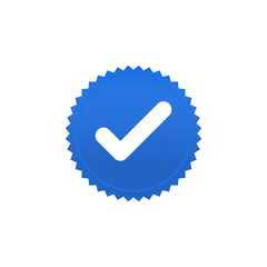 Verified Blue Tick, verify symbol, verified icon, Set of blue checkmarks. Blue tick Facebook, Instagram, Tiktok and Twitter. Profile verification icon.