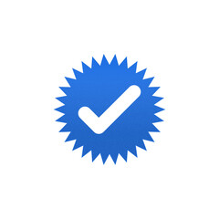 Verified Blue Tick, verify symbol, verified icon, Set of blue checkmarks. Blue tick Facebook, Instagram, Tiktok and Twitter. Profile verification icon