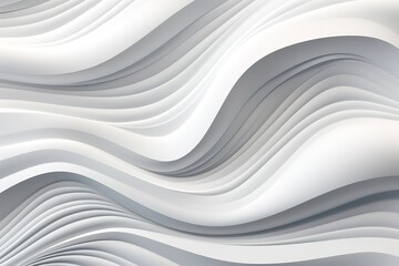 Fototapeta premium 3D illustration white seamless pattern waves light and shadow. Wall decorative panel