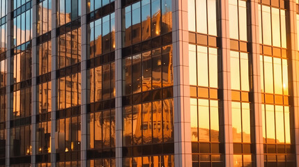 Office building with many window, outside view photo