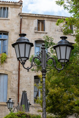 Walking in old central part of Montpellier city, France
