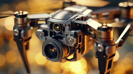 Fototapeta na wymiar Close-up of dji drone camera