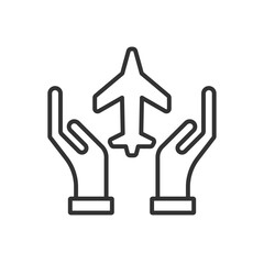 Obraz premium Airplane Insurance Icon - Plane Insurance Icon