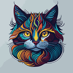 Whisker Wonderland: Vibrant and Cute Cat Face