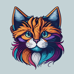 Fototapeta premium Whisker Wonderland: Vibrant and Cute Cat Face