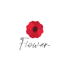 Minimalistic image of poppy flower.Vector illustration