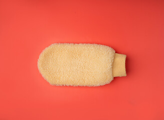 Bath Glove, Natural Beige Wash Mitt for Spa, Massage, Healthy Skin, Shower Glove