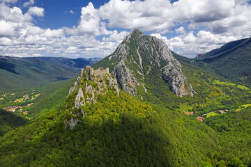 The Château de Pureilauns (Puilaurens Castle, also Puylaurens) is one of the so-called Cathar...