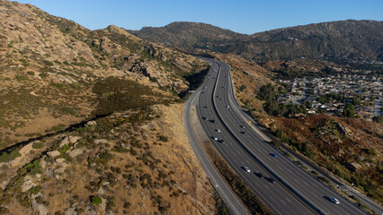 Aerial View of Route 118 in Eastern Simi Valley near Santa Susana Pass