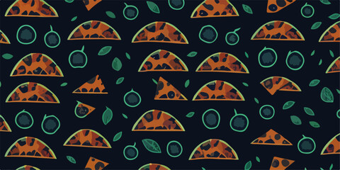 Slices of Joy, Seamless Vector Pizza Pattern Artwork