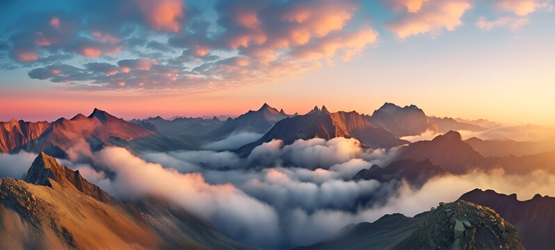sunrise in the mountains, generative ai © Marc