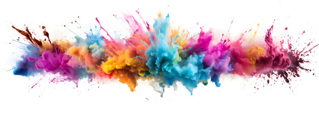 Mystic colorful smoke wafts of mist aqua explosion floating colors, generative ai