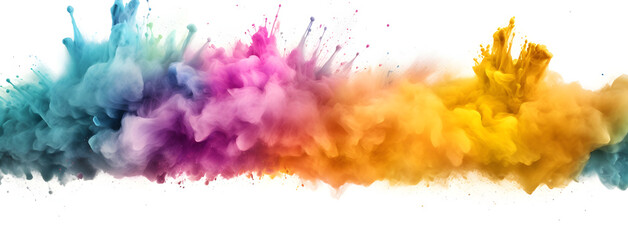 Mystic colorful smoke wafts of mist aqua explosion floating colors, generative ai