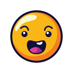 Smiling avatar cartoon vector design. Happy emoji sign sticker.