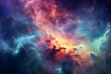 Fototapeta premium Space Nebula: Cosmic Spectacle of Celestial Beauty