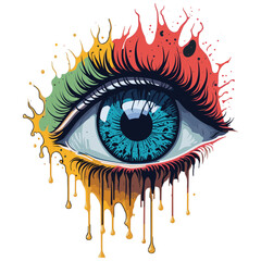  color vector of Eye dripping