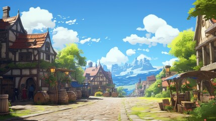 Obraz premium Open World Environment Game Art