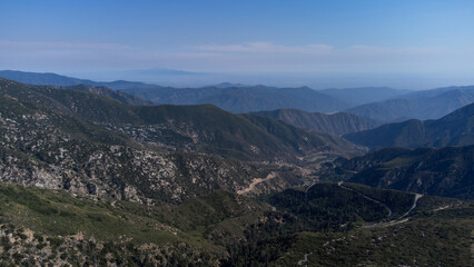 Aerial View of Angeles National Forest, San Gabriel Mountains, California