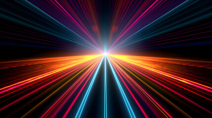 Vibrant Laser Waves: A Colorful Fusion of Lines and Beams, generative ai 