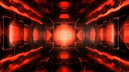 Crimson Laser Tunnel: A Mesmerizing Passage of Light