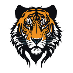 tiger head  on face mascot vector illustration