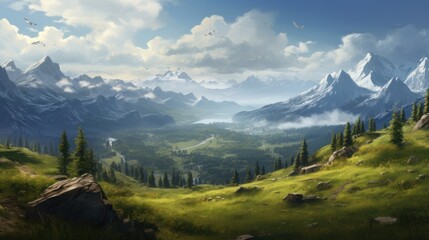 Fototapeta premium Open World Environment Game Art