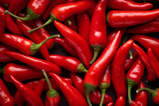 Red chilly peppers seamless background. High quality photo
