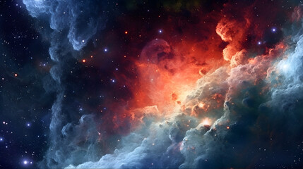 Deep Space Nebula Galaxy Background, generative ai
