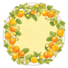 Gooseberry round frame border vector