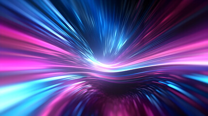 Mesmerizing Futuristic Beauty: Enchanting Blue and Violet Laser Lines Background Art, generative ai