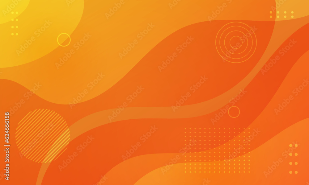 Wall mural abstract orange geometric background. modern background design. gradient color. fluid shapes composi