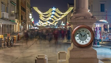 Timelapse of people walking in ancient city