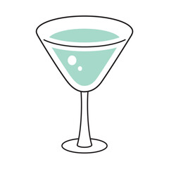 Martini glass isolated vector illustration