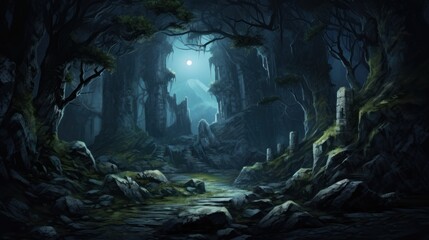 Role Playing Game Landscape with secret unknown places Artwork