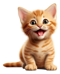 Obraz premium Cute tabby kitten isolated.