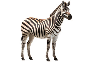 zebra isolated on transparent background ,zebra with black and white stripes ,generative ai