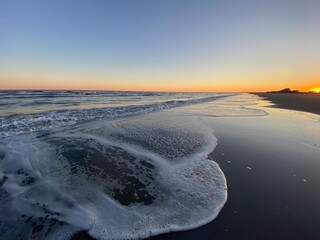 Beach Ocean at Sunset 