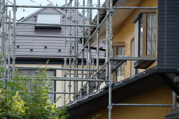 外壁修理の足場