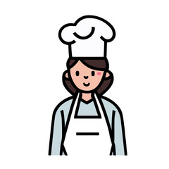 Vector of a Female Chef, Simple Vector Illustration for Culinary Themes