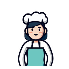 Vector of a Female Chef, Simple Vector Illustration for Culinary Themes