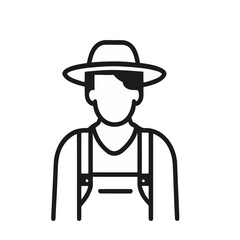 Vector of a Male Farmer, Simple Vector Graphic for Agriculture and Farming Designs