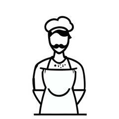 Vector of a Male Chef, Talented Chef Graphic for Culinary Themes
