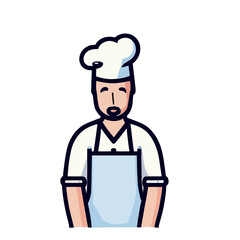 Vector of a Male Chef, Talented Chef Graphic for Culinary Themes