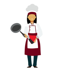 Vector of a Female Chef, Simple Vector Illustration for Culinary Themes