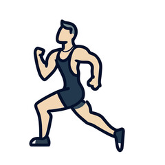 Vector of a Male Runner, Runner Illustration for Running and Athletic Concepts