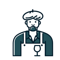 Vector of a Male Waiter Waitress, Professional Waiter Waitress Graphic for Restaurant and Service