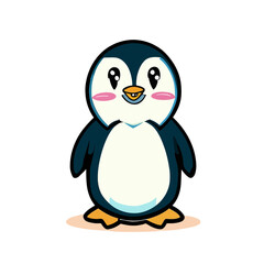 Cute Penguin Vector Illustration, Charming Penguin Character Design for Arctic and Wildlife Concepts