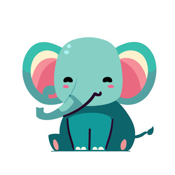 Cute Elephant Vector Illustration, Charming Elephant Graphic for Nature and Wildlife Themes